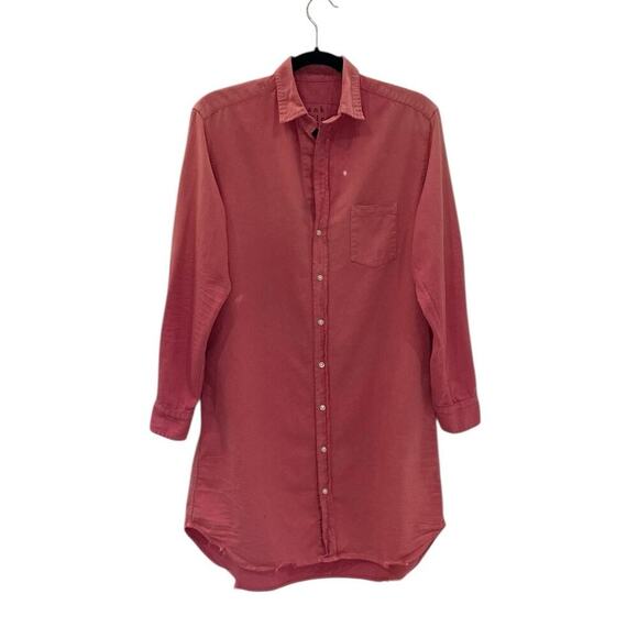 Frank & Eileen Mary Classic Shirtdress Sunset Pink Cotton Size Small Mini - Picture 6 of 13